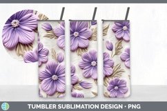 3D Violet Flowers Tumbler | 3D Tumbler Wrap Product Image 2