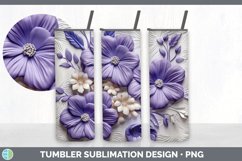 3D Violet Flowers Tumbler | 3D Tumbler Wrap Product Image 3