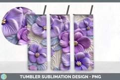 3D Violet Flowers Tumbler | 3D Tumbler Wrap Product Image 5