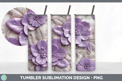 3D Violet Flowers Tumbler | 3D Tumbler Wrap Product Image 7