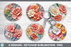 3D Begonia Flowers Keychain | Sublimation Keyring Designs Bu Product Image 2