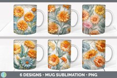 3D Flowers Mug Huge Sublimation Mega Bundle PNG Designs Product Image 4