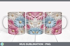 3D Daisy Flowers Mug Wrap | Sublimation Coffee Cup Designs B Product Image 2
