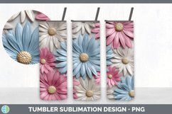 3D Daisy Flowers Tumbler | Sublimation 20 oz Skinny Tumbler Product Image 2