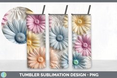 3D Daisy Flowers Tumbler | Sublimation 20 oz Skinny Tumbler Product Image 3