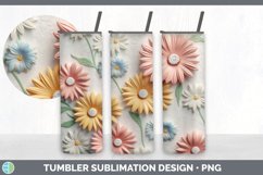 3D Daisy Flowers Tumbler | Sublimation 20 oz Skinny Tumbler Product Image 4