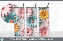 3D Daisy Flowers Tumbler | Sublimation 20 oz Skinny Tumbler Product Image 5