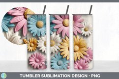 3D Daisy Flowers Tumbler | Sublimation 20 oz Skinny Tumbler Product Image 6
