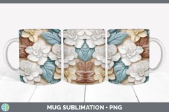 3D Gardenia Flowers Mug Wrap | Sublimation Coffee Cup Design Product Image 2