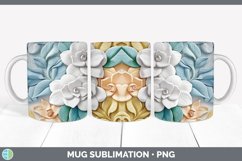 3D Gardenia Flowers Mug Wrap | Sublimation Coffee Cup Design Product Image 3