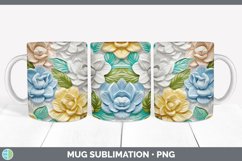 3D Gardenia Flowers Mug Wrap | Sublimation Coffee Cup Design Product Image 4