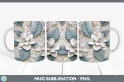 3D Gardenia Flowers Mug Wrap | Sublimation Coffee Cup Design Product Image 5