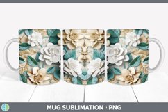 3D Gardenia Flowers Mug Wrap | Sublimation Coffee Cup Design Product Image 7