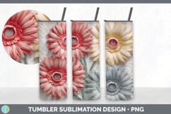3D Gerbera Daisy Flowers Tumbler | 3D Tumbler Wrap Product Image 2