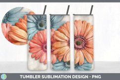 3D Gerbera Daisy Flowers Tumbler | 3D Tumbler Wrap Product Image 3