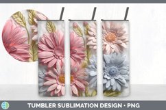 3D Gerbera Daisy Flowers Tumbler | 3D Tumbler Wrap Product Image 4