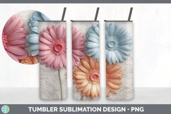 3D Gerbera Daisy Flowers Tumbler | 3D Tumbler Wrap Product Image 5