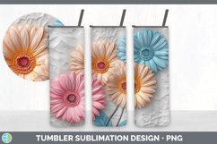 3D Gerbera Daisy Flowers Tumbler | 3D Tumbler Wrap Product Image 6