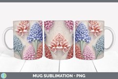 3D Hyacinth Flowers Mug Wrap | Sublimation Coffee Cup Design Product Image 2