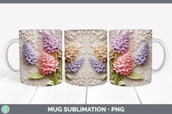 3D Hyacinth Flowers Mug Wrap | Sublimation Coffee Cup Design Product Image 3