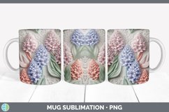 3D Hyacinth Flowers Mug Wrap | Sublimation Coffee Cup Design Product Image 4