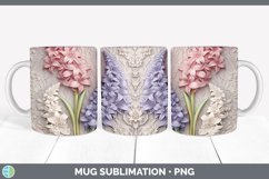 3D Hyacinth Flowers Mug Wrap | Sublimation Coffee Cup Design Product Image 5