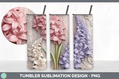3D Hyacinth Flowers Tumbler | 3D Tumbler Wrap Product Image 5