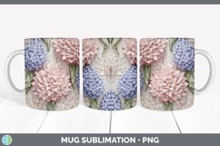 3D Hyacinth Flowers Mug Wrap | Sublimation Coffee Cup Design Product Image 6