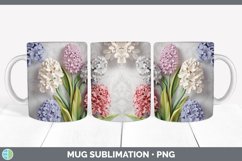 3D Hyacinth Flowers Mug Wrap | Sublimation Coffee Cup Design Product Image 7