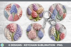 3D Hyacinth Flowers Keychain | Sublimation Keyring Designs B Product Image 2