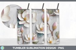 3D Magnolia Flowers Tumbler | 3D Tumbler Wrap Product Image 2