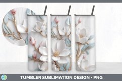 3D Magnolia Flowers Tumbler | 3D Tumbler Wrap Product Image 7