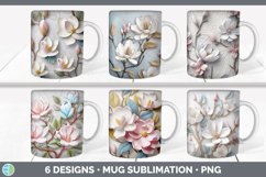 3D Flowers Mug Huge Sublimation Mega Bundle PNG Designs Product Image 14