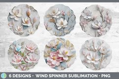 3D Magnolia Flowers Wind Spinner | Sublimation Spinner Desig Product Image 2