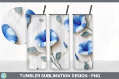 3D Morning Glory Flowers Tumbler | Sublimation 20 oz Skinny Product Image 3