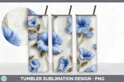 3D Morning Glory Flowers Tumbler | Sublimation 20 oz Skinny Product Image 4
