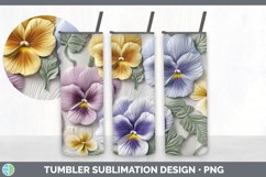 3D Pansy Flowers Tumbler | 3D Tumbler Wrap Product Image 2