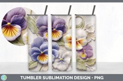 3D Pansy Flowers Tumbler | 3D Tumbler Wrap Product Image 3