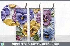 3D Pansy Flowers Tumbler | 3D Tumbler Wrap Product Image 5