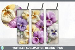 3D Pansy Flowers Tumbler | 3D Tumbler Wrap Product Image 7