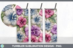 3D Petunia Flowers Tumbler | 3D Tumbler Wrap Product Image 3