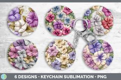 3D Petunia Flowers Keychain | Sublimation Keyring Designs Bu Product Image 2