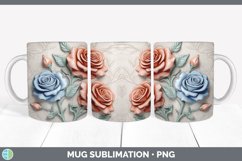 3D Rose Flowers Mug Wrap | Sublimation Coffee Cup Designs Bu Product Image 3