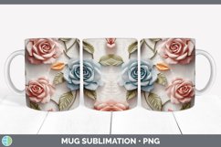 3D Rose Flowers Mug Wrap | Sublimation Coffee Cup Designs Bu Product Image 4