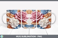 3D Rose Flowers Mug Wrap | Sublimation Coffee Cup Designs Bu Product Image 5