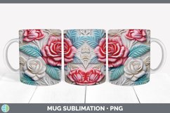 3D Rose Flowers Mug Wrap | Sublimation Coffee Cup Designs Bu Product Image 6