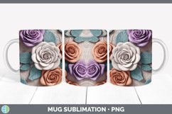 3D Rose Flowers Mug Wrap | Sublimation Coffee Cup Designs Bu Product Image 7