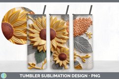 3D Sunflower Flowers Tumbler | 3D Tumbler Wrap Product Image 3