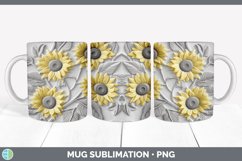 3D Sunflower Flowers Mug Wrap | Sublimation Coffee Cup Desig Product Image 4