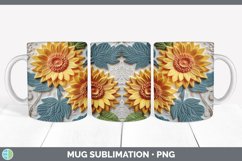 3D Sunflower Flowers Mug Wrap | Sublimation Coffee Cup Desig Product Image 5